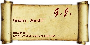 Gedei Jenő névjegykártya