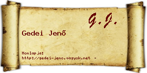 Gedei Jenő névjegykártya